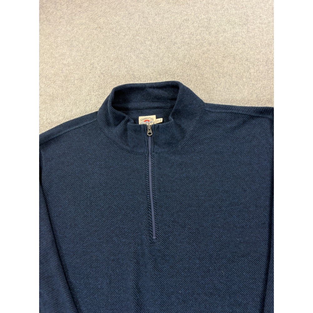 Faherty Cotton‎ Blend Quarter Zip Pullover Sweater (Men's 2XL) Blue